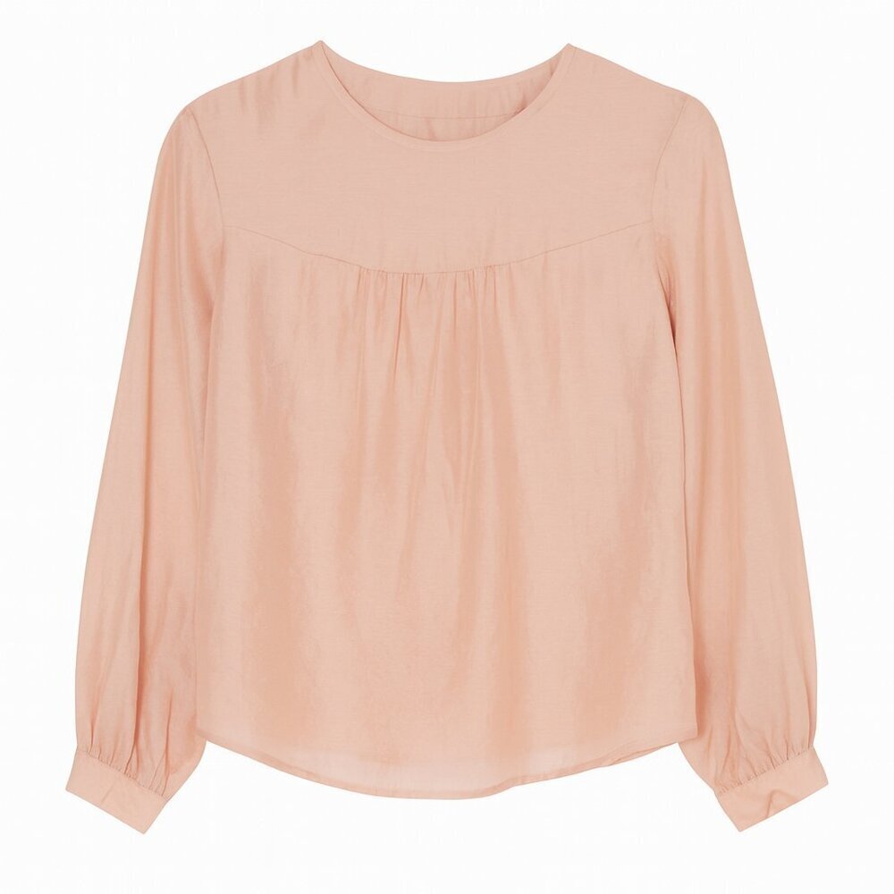 Lipslide Blush Pink V-Neck Top Size S 3/4 Sleeve Blouse - Picture 2 of 6